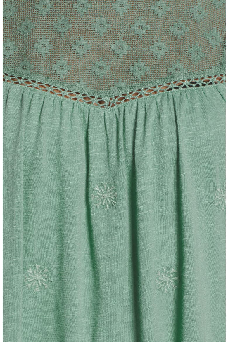 Embroidered Mesh Yoke Top, Alternate, color, GREEN WING
