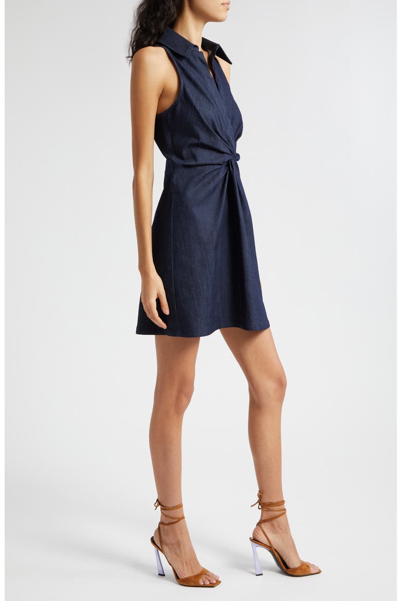 McKenna Twist Detail Sleeveless Cotton Blend Dress, Alternate, color, INDIGO