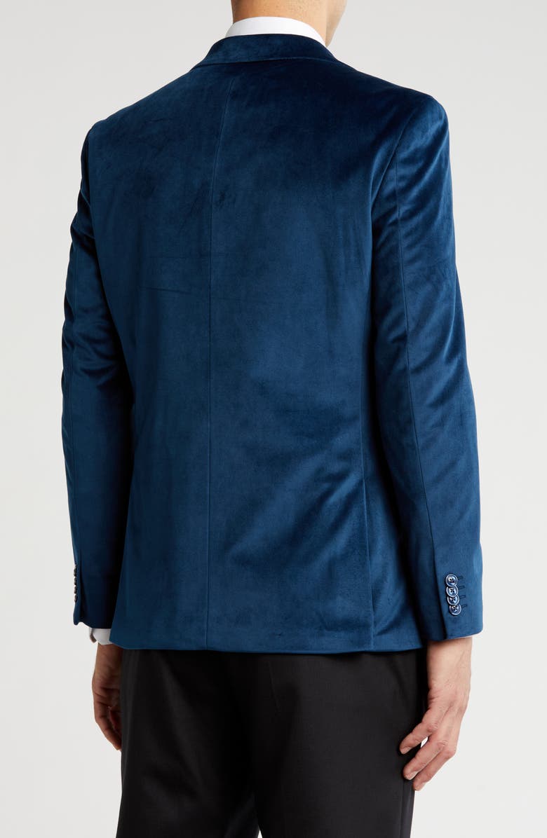 Original Penguin Two-Button Velvet Dinner Jacket, Alternate, color, Blue Velvet