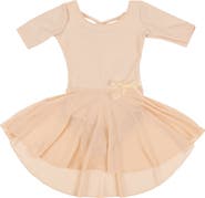 Leveret Girls Short Sleeve Skirted Leotard
