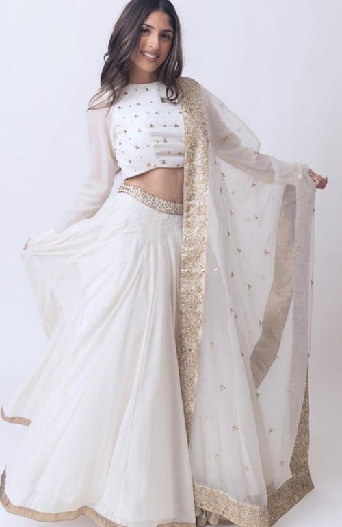 Raas Zuriah Shimmer Lehenga Choli Set In White