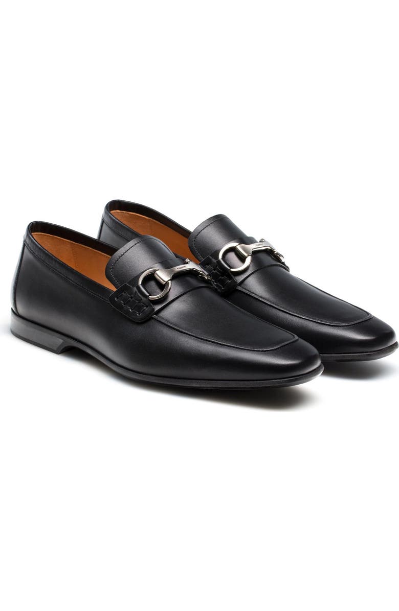 Magnanni Rafa II Apron Toe Bit Loafer, Main, color, Black Leather