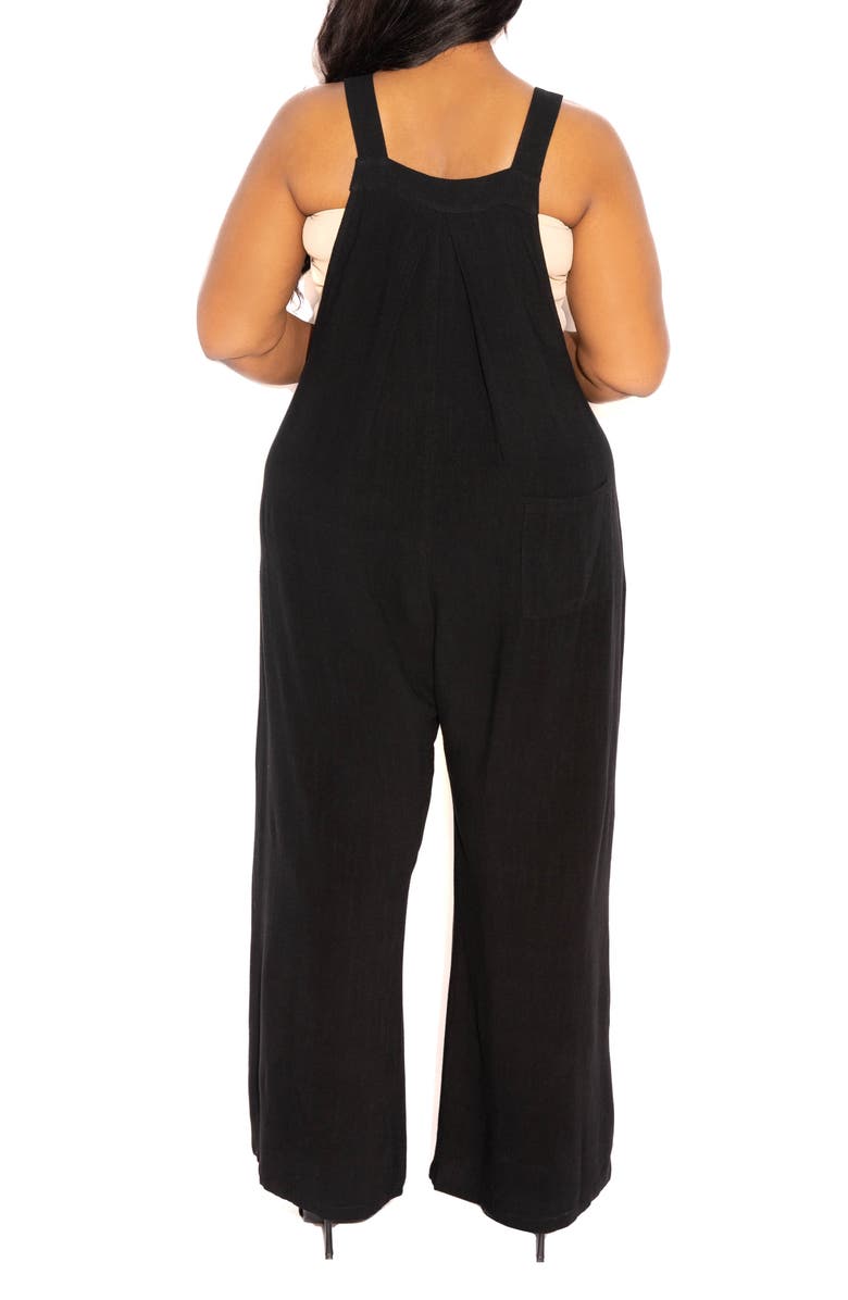 BUXOM COUTURE Wide Leg Jumpsuit, Alternate, color, Black