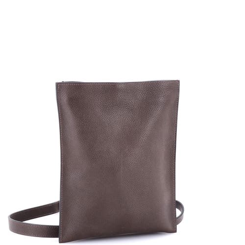Pre-owned Hermes Hermes Pochenplus Sling Wallet Leather In Brown