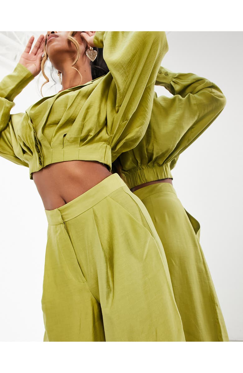 ASOS DESIGN High Waist Wide Leg Trousers, Alternate, color, 