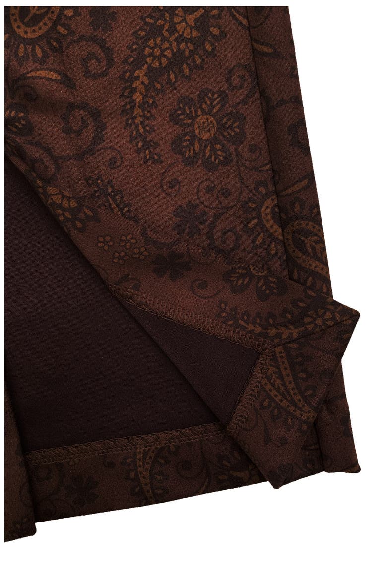 Paisley Faux Suede Maxi Skirt, Alternate, color, DK BROWN PAISLEY