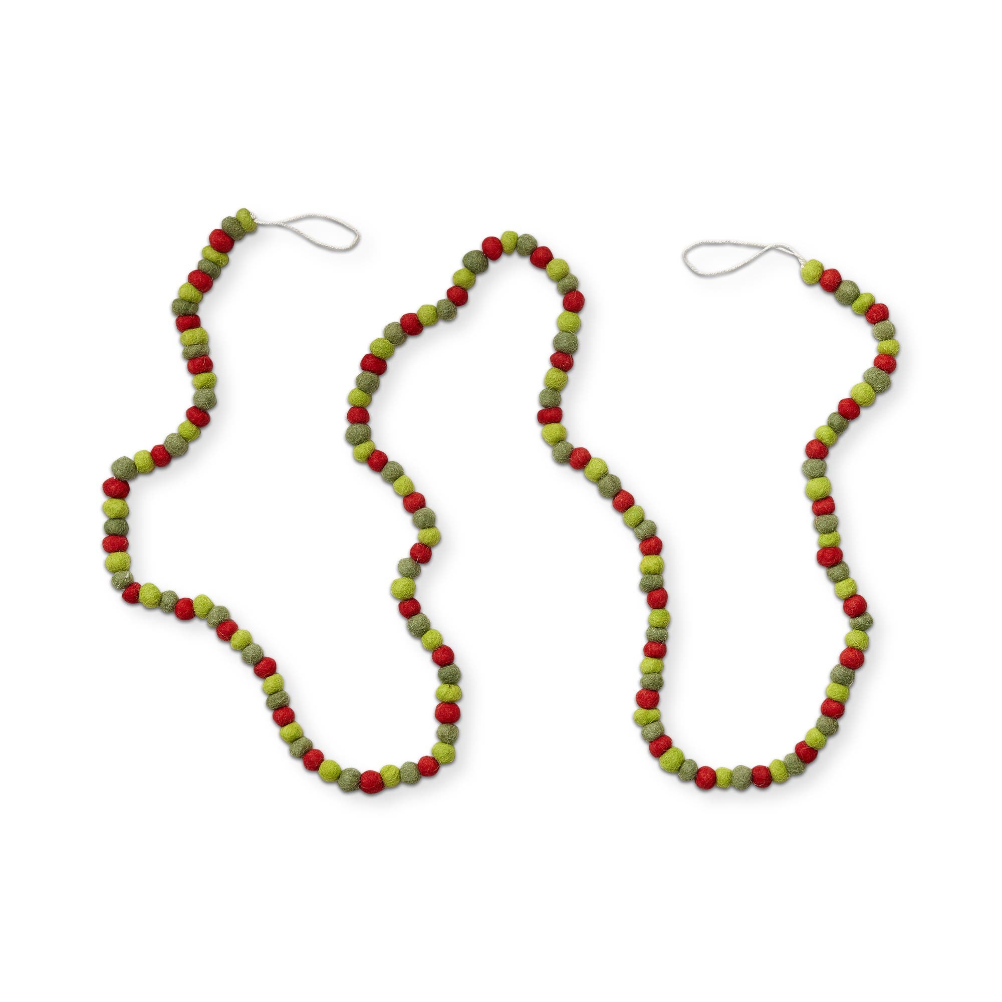 Tag Heirloom Wool Ball Garland Red Multi Decorative Wall Decor