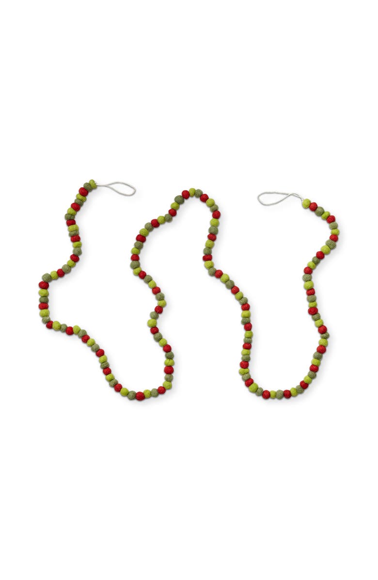 tag Heirloom Wool Ball Garland Red Multi Decorative Wall Decor, Main, color, Red