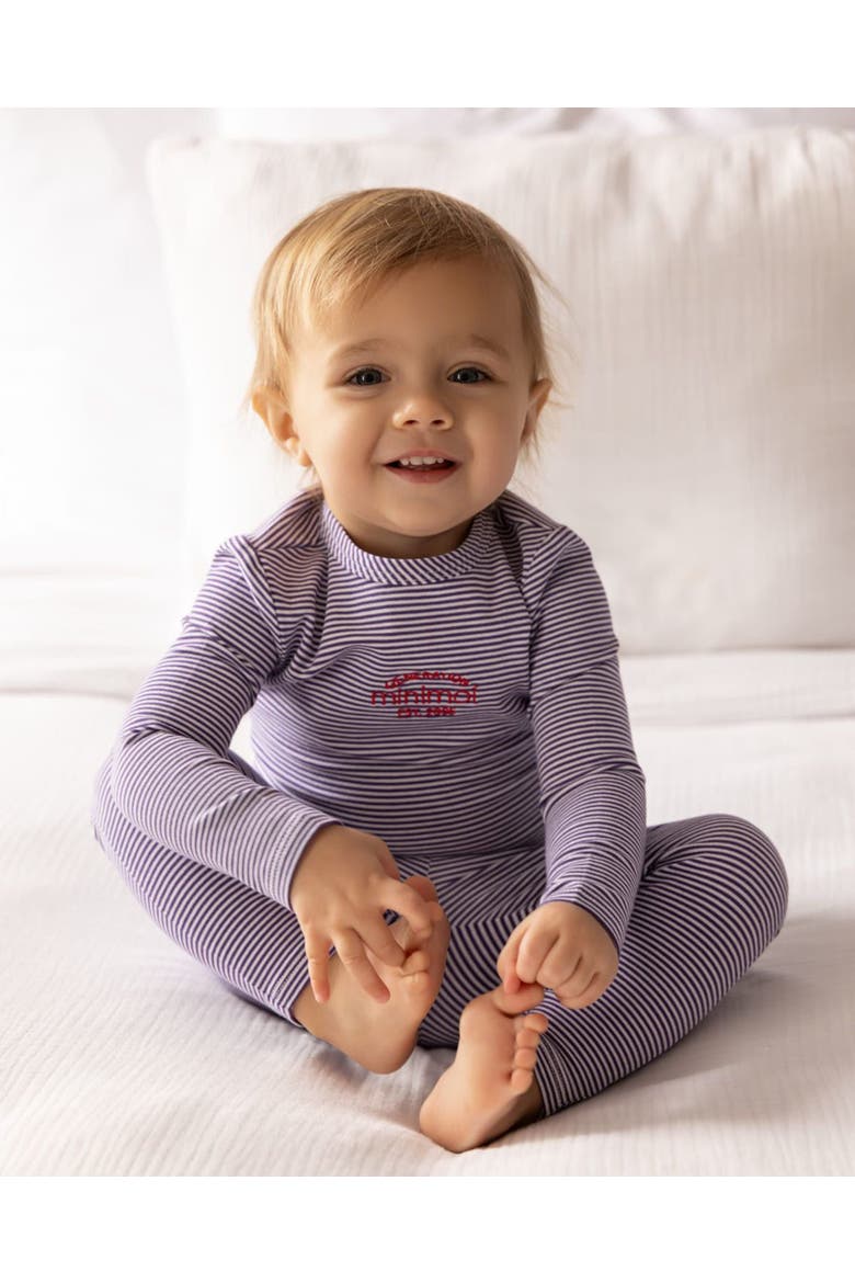 Kid's Mini-Stripe Generation Pajama Set, Alternate, color, Berry