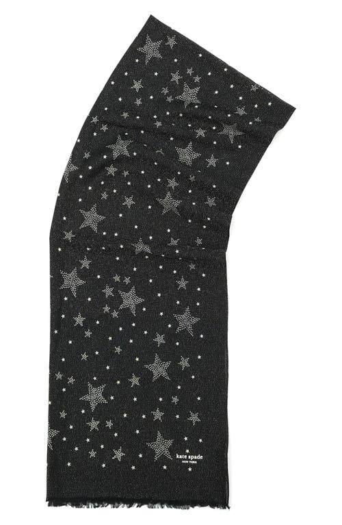 Kate Spade New York Starlight Sparkle Wool Blend Scarf In Blue