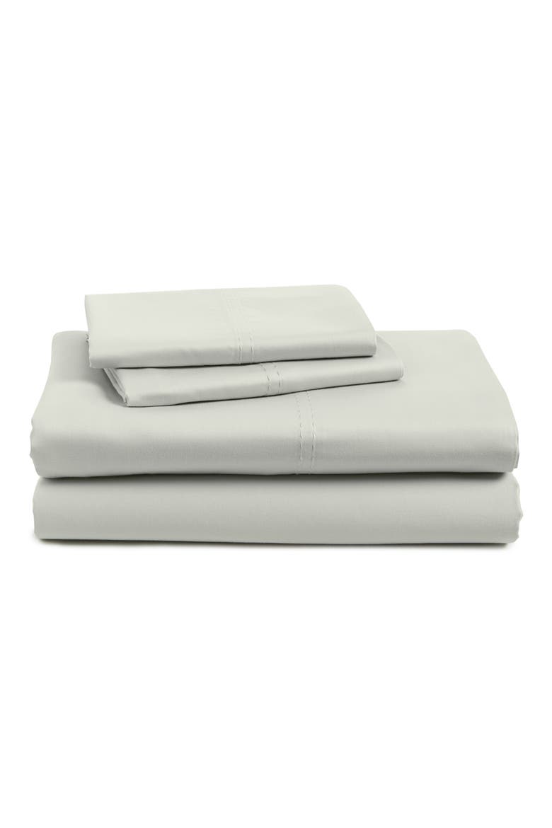 400 Thread Count Organic Cotton Sateen Sheet Set, Main, color, GREEN MIRROR