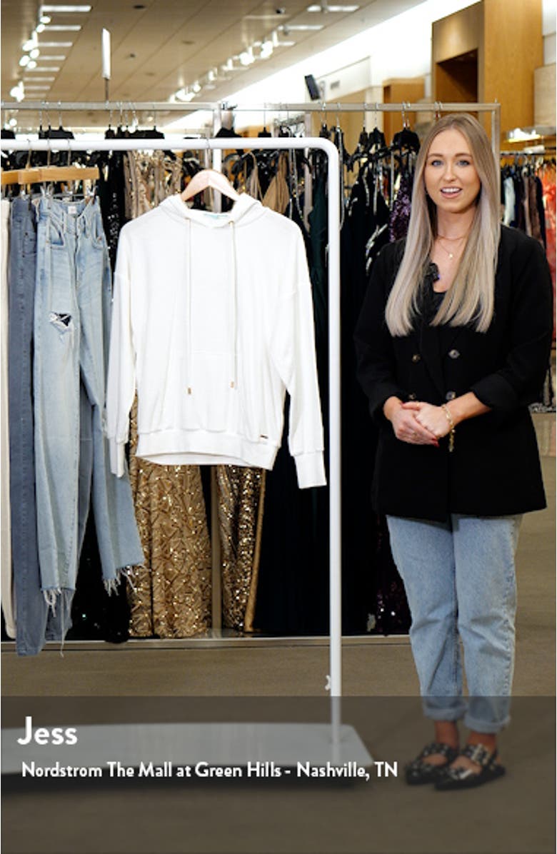 Nora Drop Shoulder French Terry Cover-Up Hoodie, sales video thumbnail