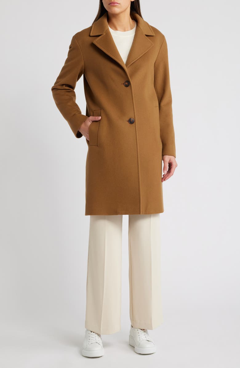 Fleurette Jones Pickstitch Detail Wool Coat, Main, color,