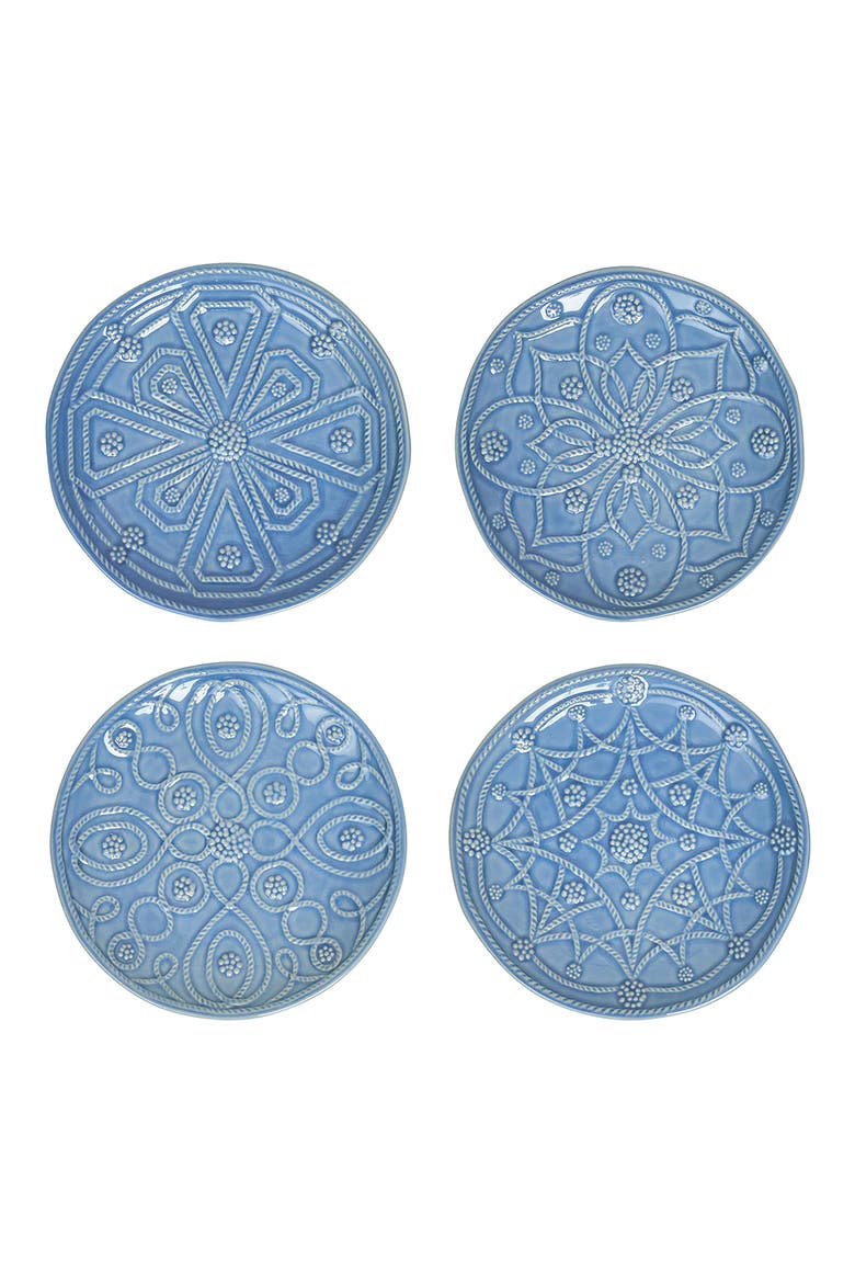 Jardins du Monde Set of 4 Side/Cocktail Plates, Main, color, CHAMBRAY