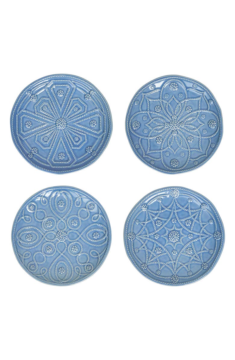 Juliska Jardins du Monde Set of 4 Side/Cocktail Plates, Main, color, Chambray