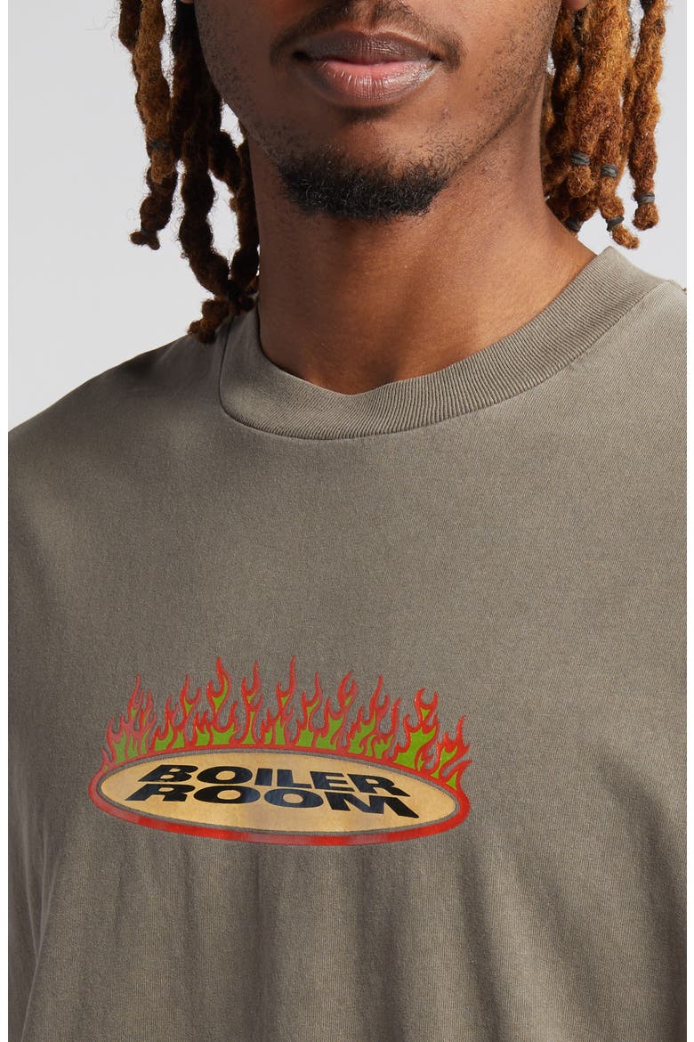 Flames Cotton Graphic T-Shirt, Alternate, color, COFFEE