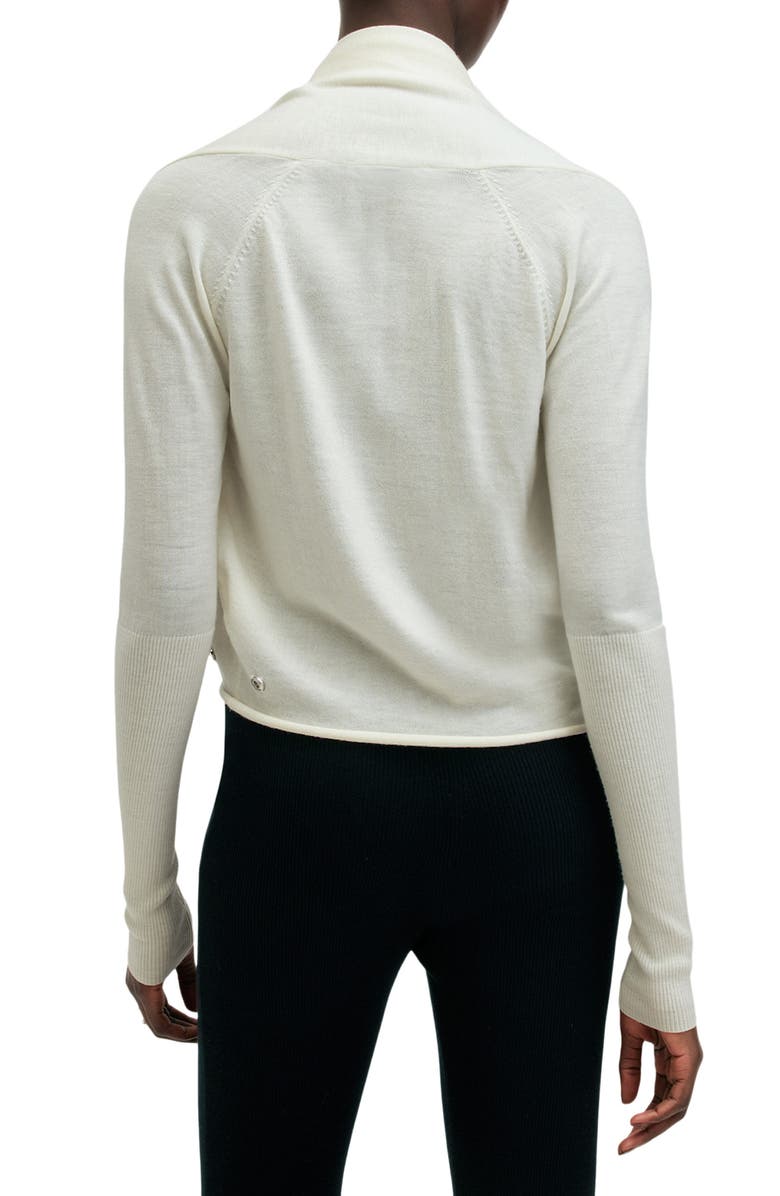 AllSaints Wasson Pirate Wrap Merino Wool Cardigan, Alternate, color, Chalk White