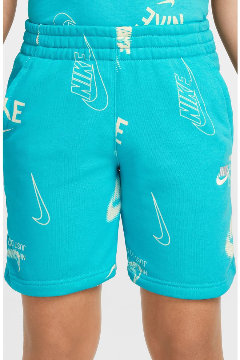 Kids' Club French Terry Shorts, Alternate, color, DUSTY CACTUS/ CACTUS/ WHITE