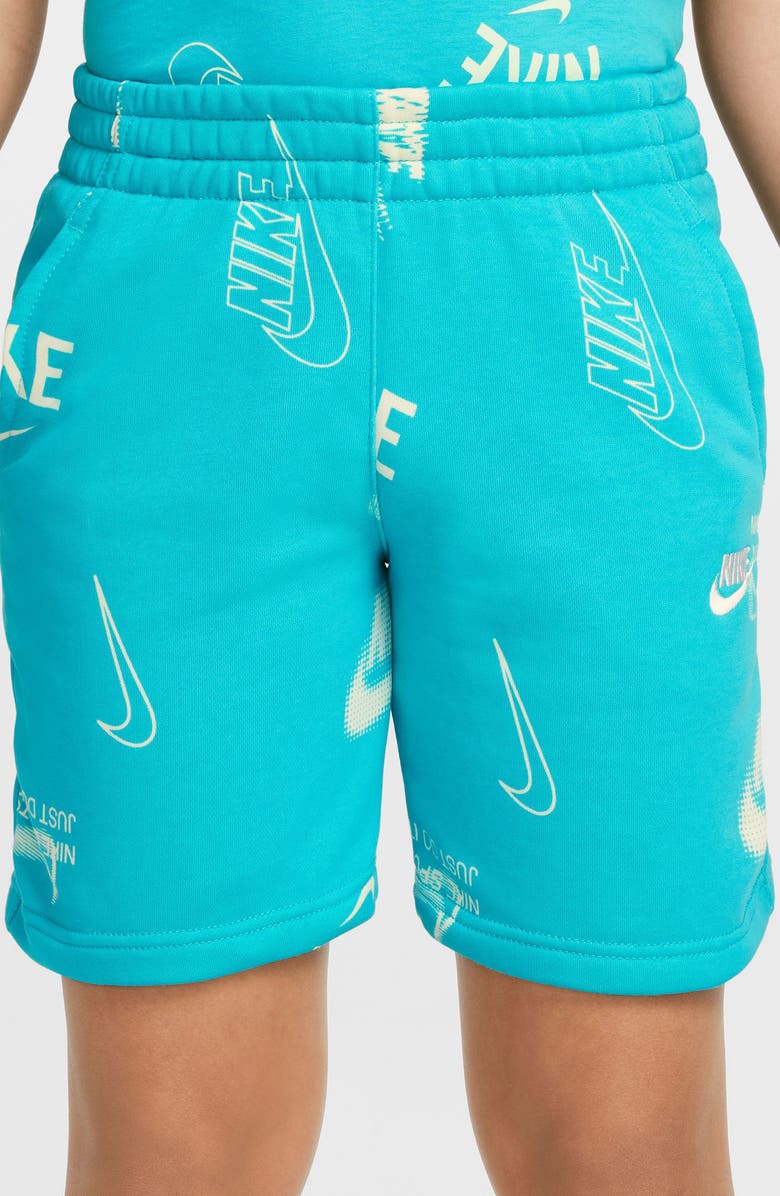 Nike Kids' Club French Terry Shorts, Alternate, color, Dusty Cactus/ Cactus/ White