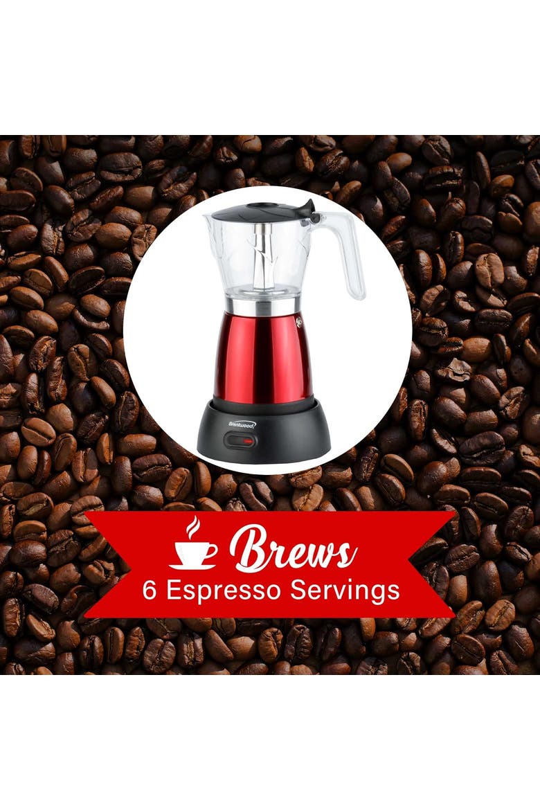 Electric Moka Pot Espresso Machine, Alternate, color, Red
