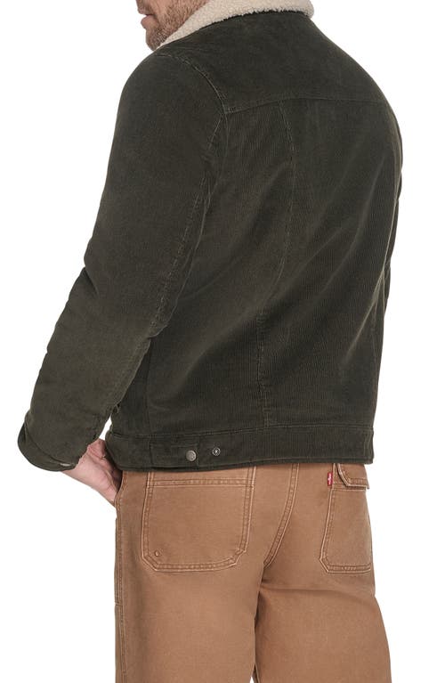 Levi's Corduroy & Faux Shearling Depot Jacket In Green