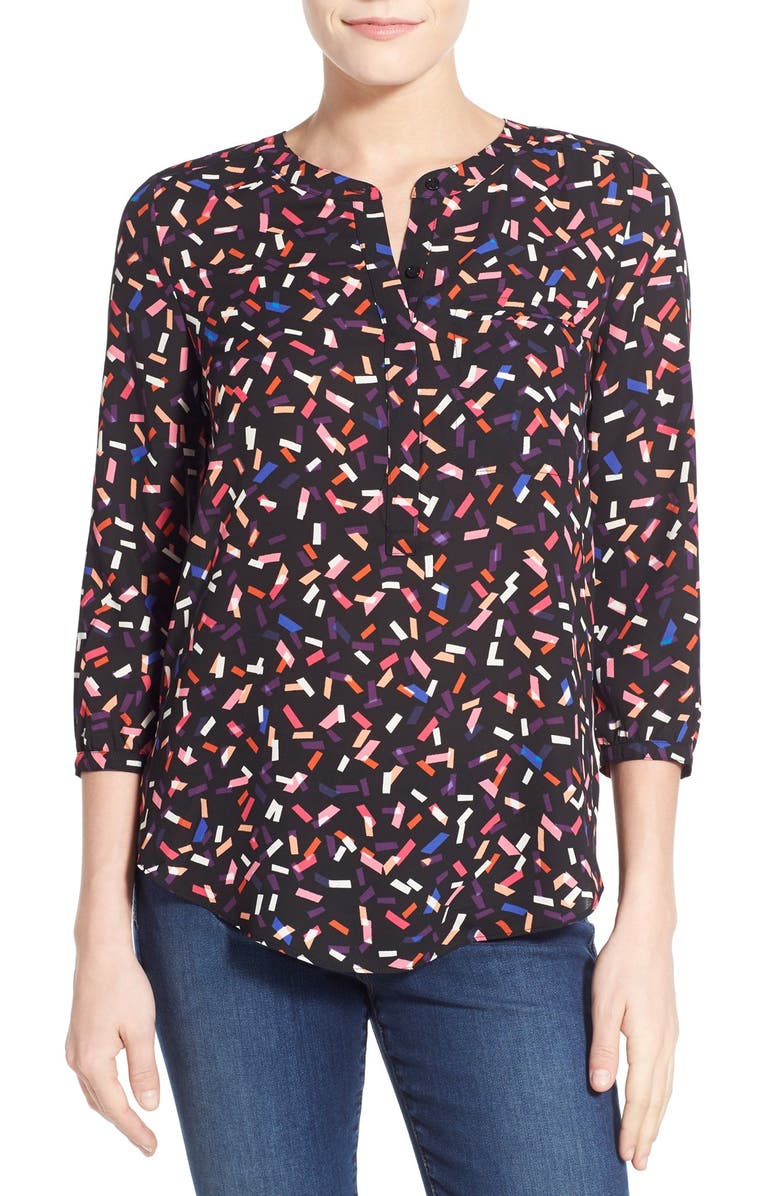 NYDJ Pleat Back Crepe Top, Main, color,