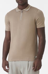 MAUVAIS Newbury Slim Zip Knit Polo