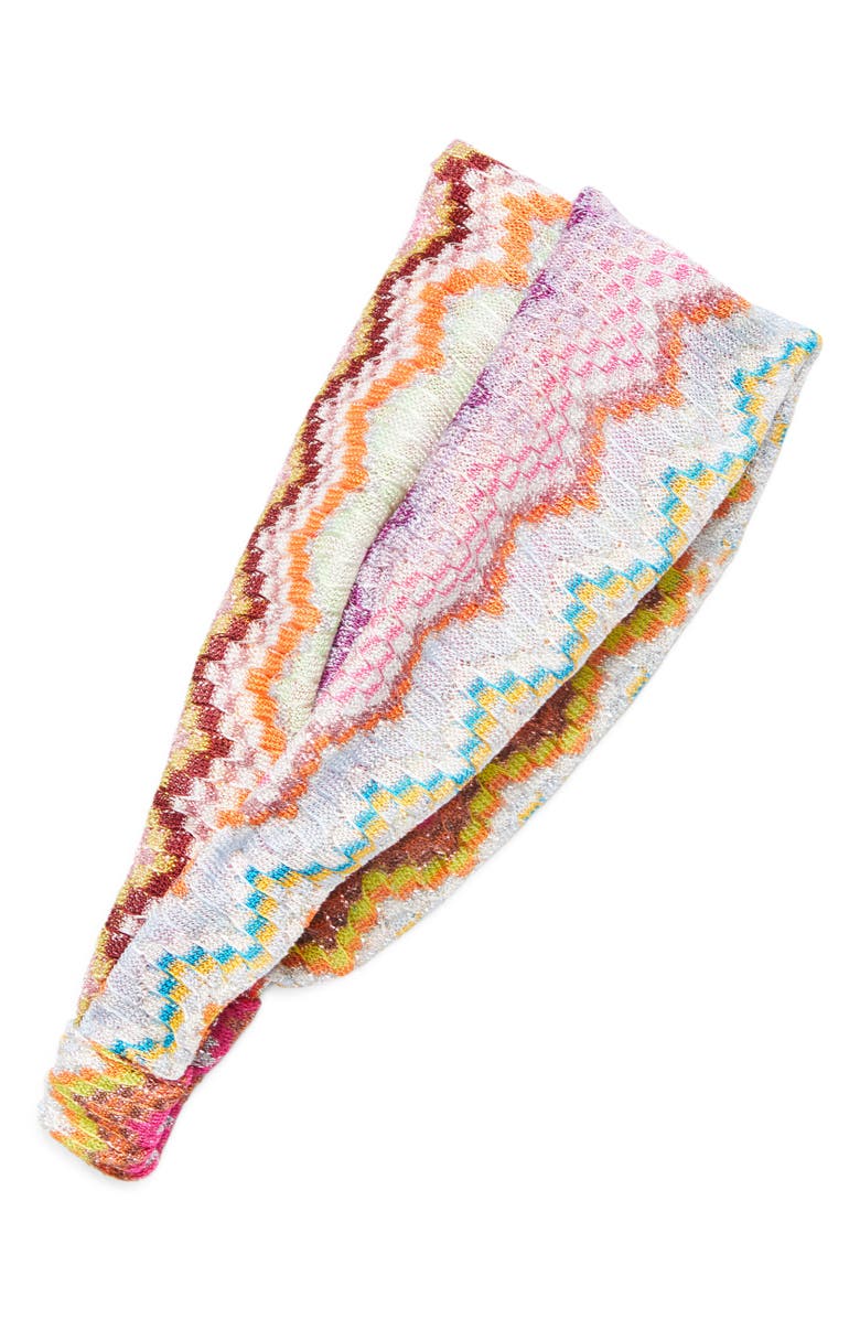 Missoni Zigzag Knit Headband, Main, color, 0001 White Multi