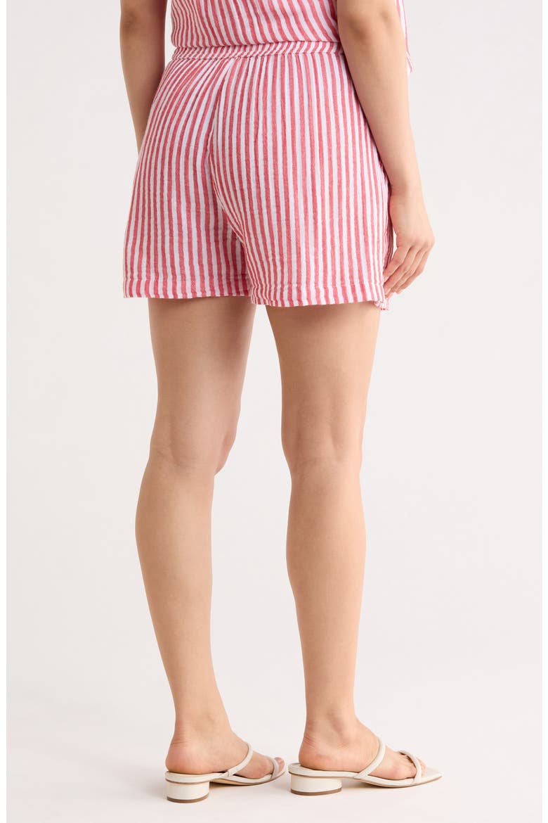 Cotton Gauze Shorts, Alternate, color, RED RADISH BRIANNE STRIPE