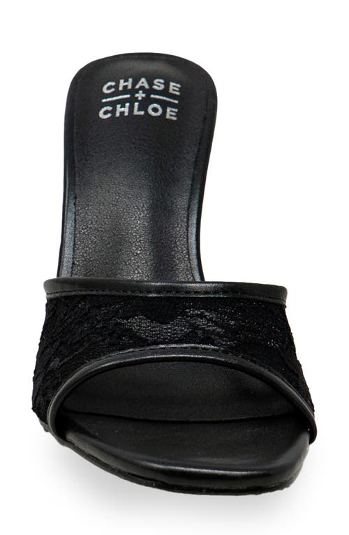 Chase & Chloe Chase And Chloe Nerissa Lace Sandal In Black