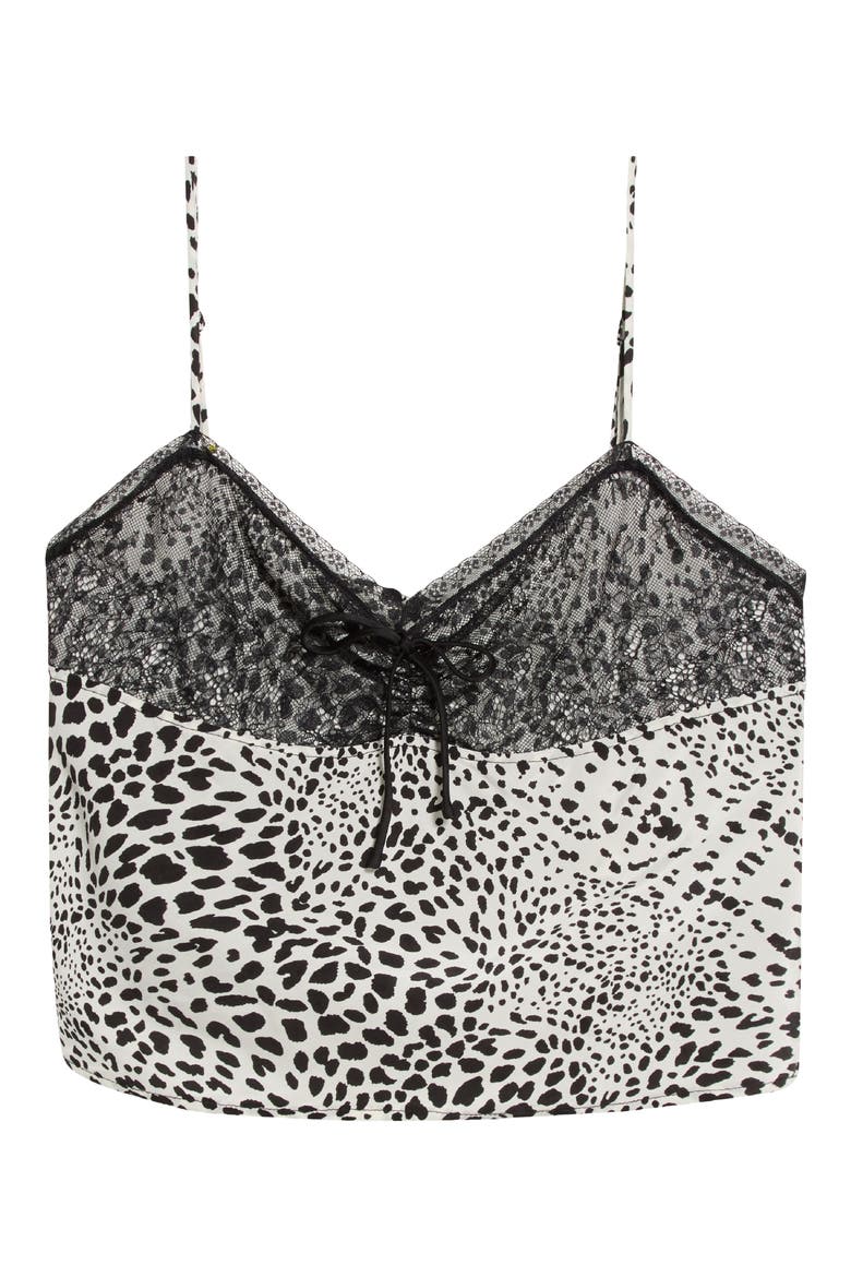 Celia Mixed Media Camisole, Alternate, color, IVORY DALMATION