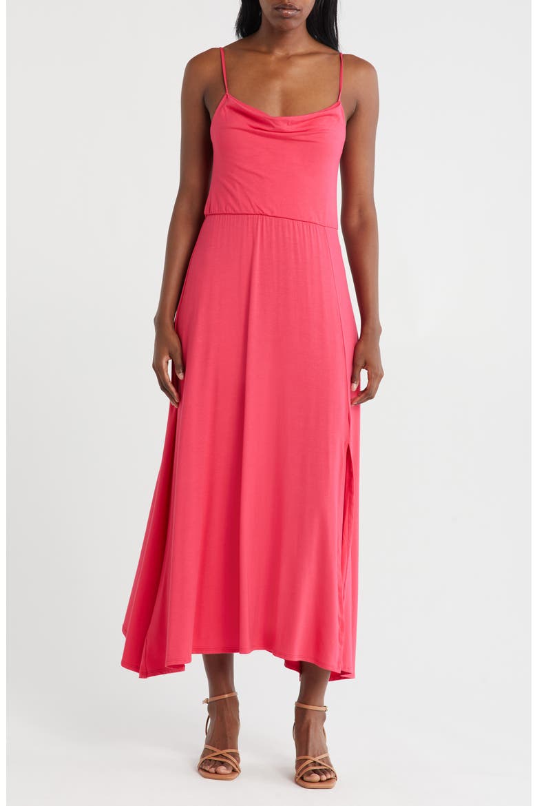 Drape Midi Dress, Main, color, PINK POLISH