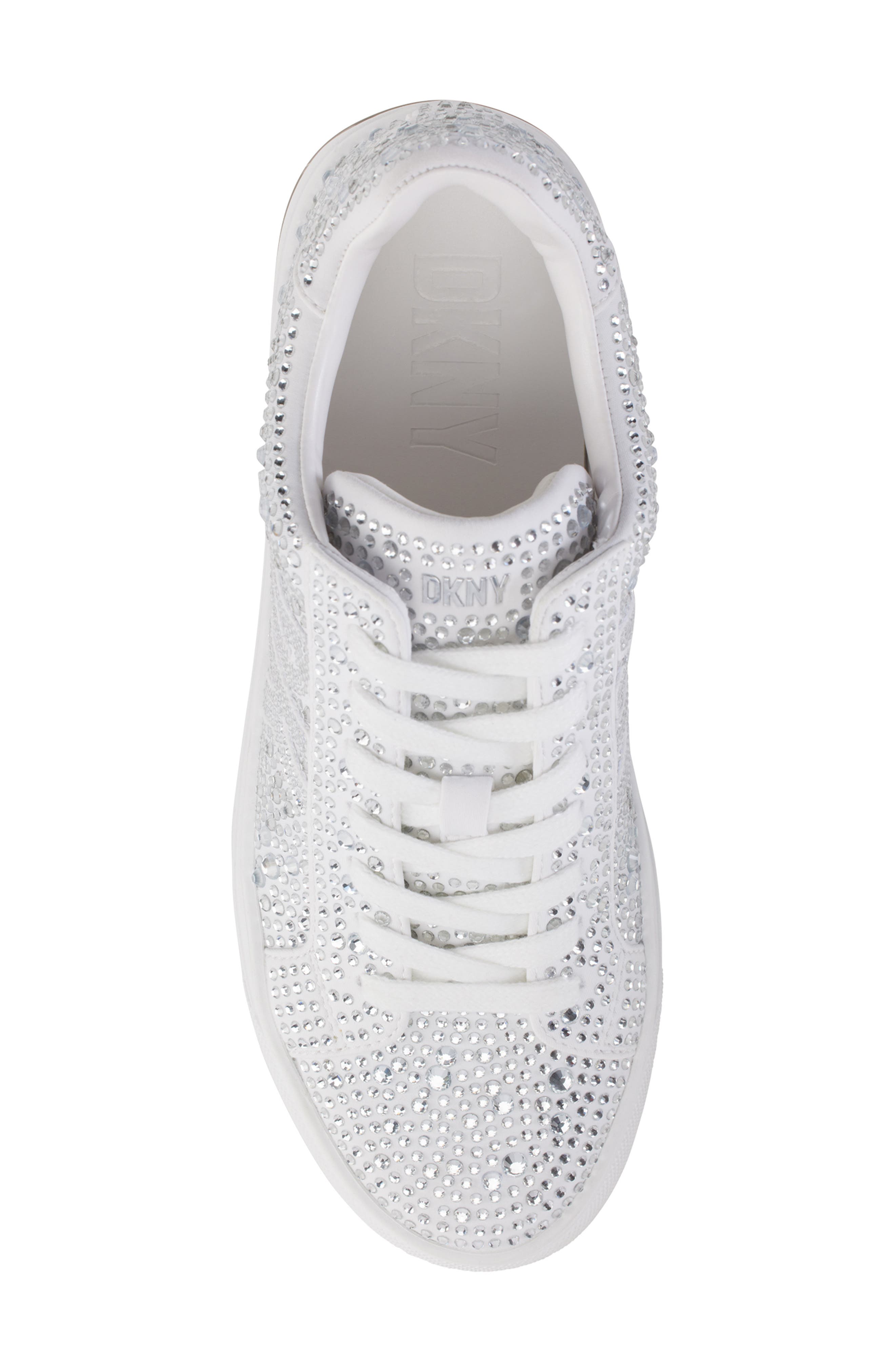 DKNY Embellished Sneaker, Alternate, color, Bright White