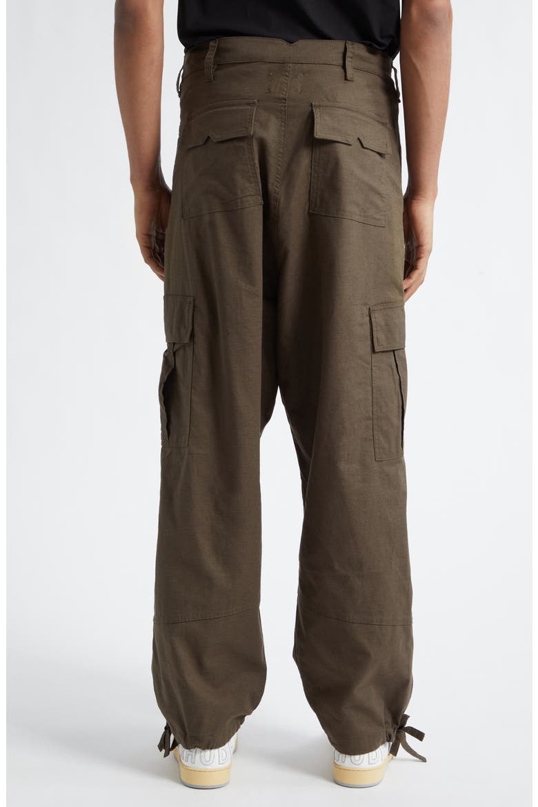 Cotton & Linen Parachute Cargo Pants, Alternate, color, OLIVE GREEN