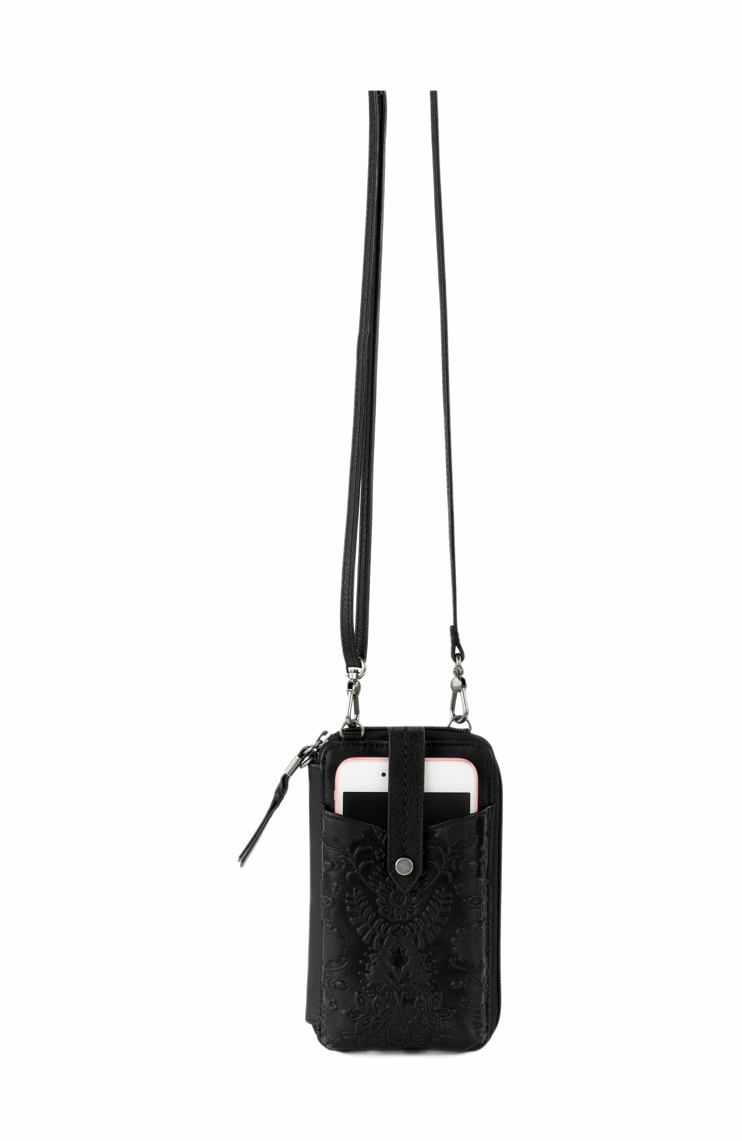 The Sak Silverlake N/S Smartphone Crossbody, Alternate, color, Black Floral Emboss