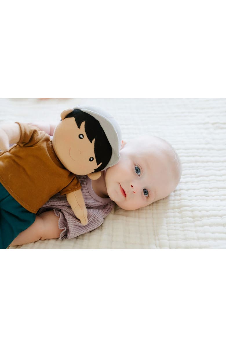 APPLE PARK Soft Organic Cotton Baby Doll, Alternate, color, Grady In Caramel
