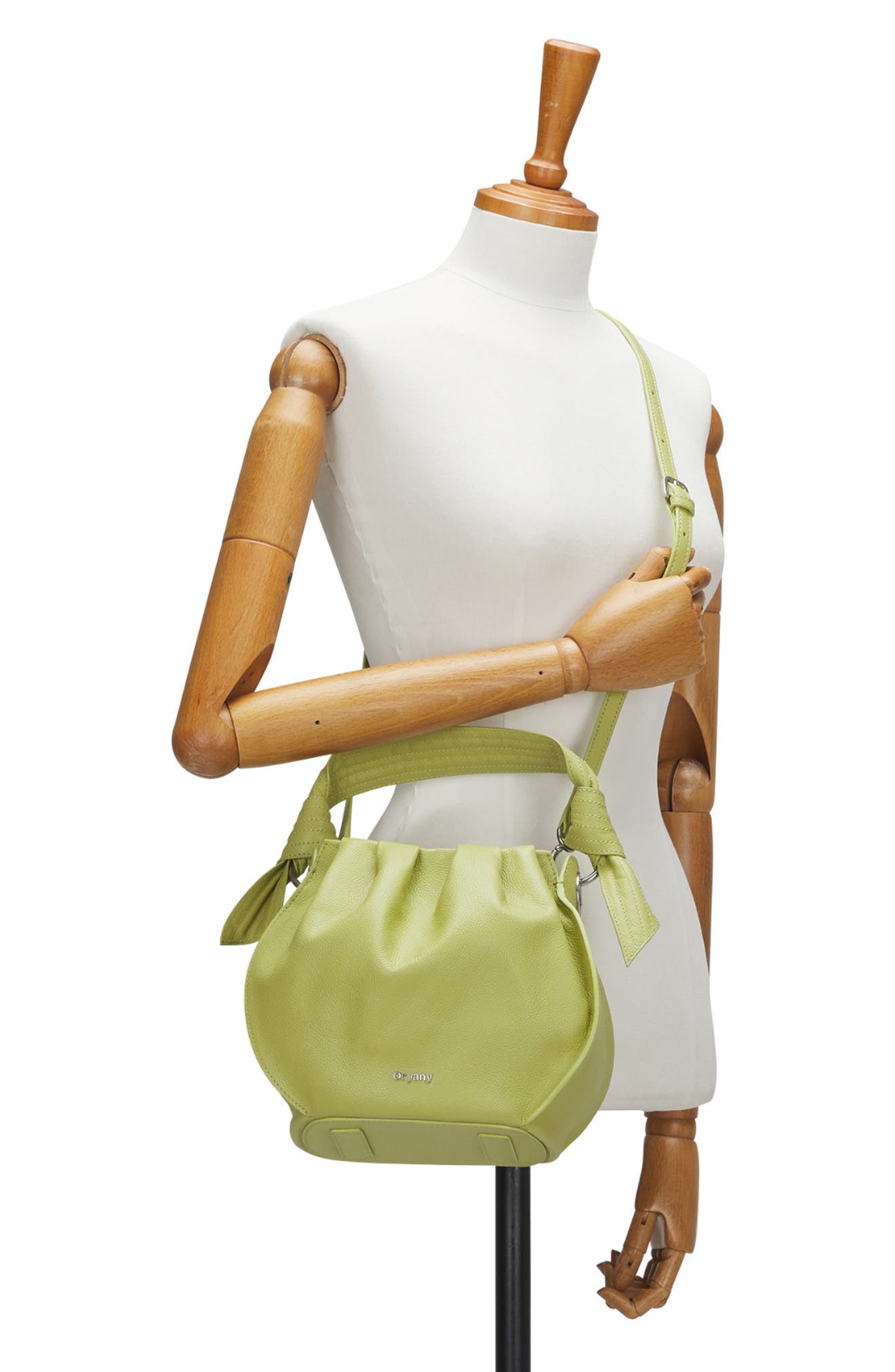 Selena Leather Bucket Bag, Alternate, color, SWEET GREEN