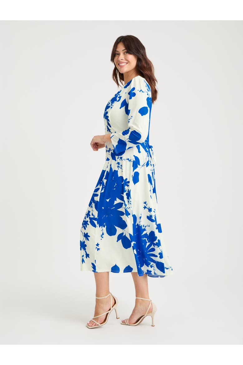 Katie Wrap Midi Dress, Alternate, color, Ivory Blue