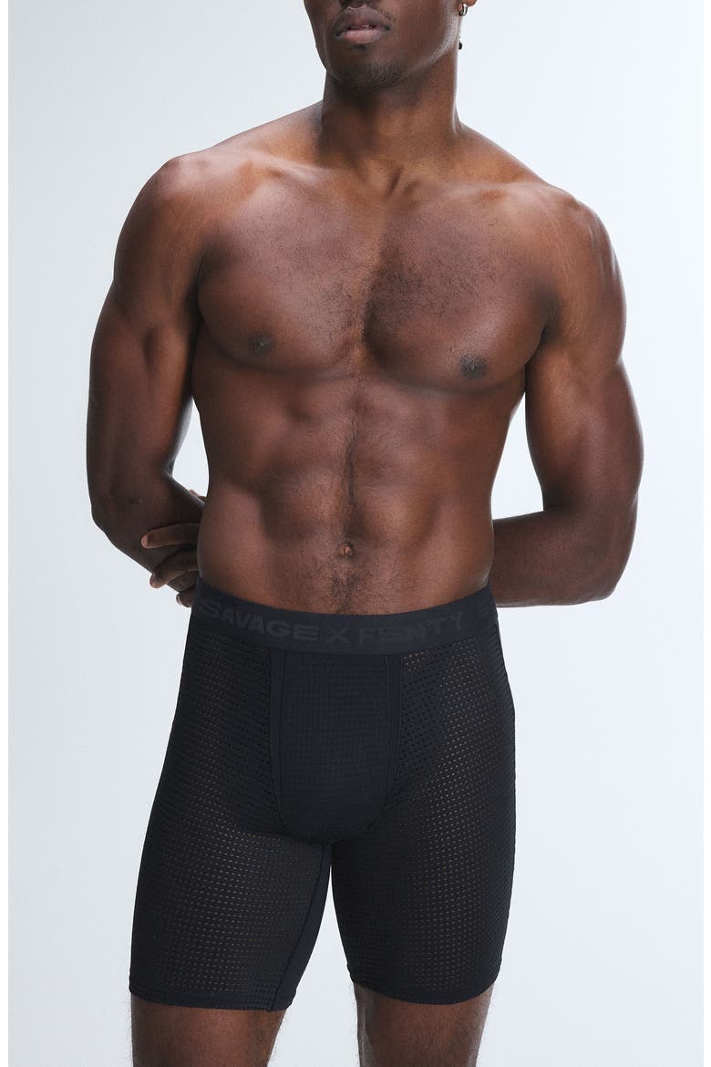 Flex Performance Mesh Long Boxer Briefs, Main, color, BLACK CAVIAR