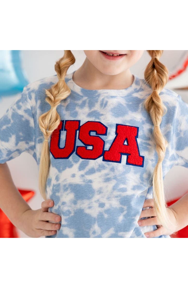 Sweet Wink USA Patch Tie Dye Short Sleeve T-Shirt, Alternate, color, Multicolor