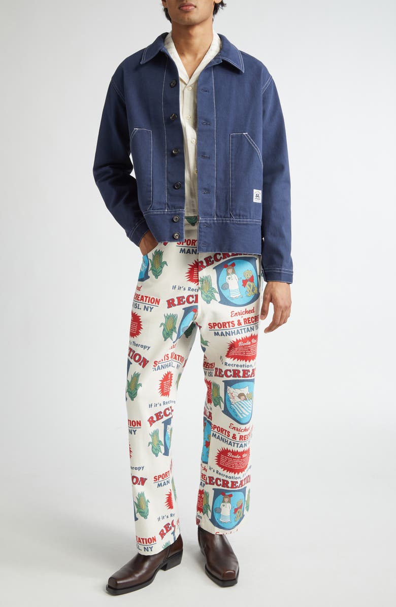 Bode Enrichment Knolly Brook Trousers, Alternate, color, White Multi