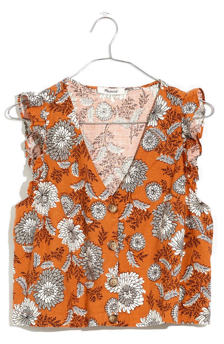Madewell Camilla Rust Floral Tank, Alternate, color,