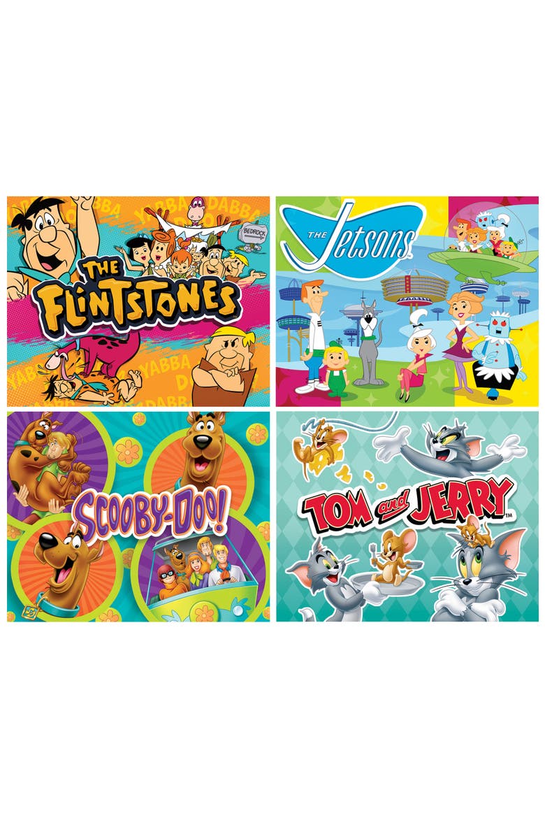 Hanna-Barbera 100pc Puzzles 4-Pack, Alternate, color, Multicolor