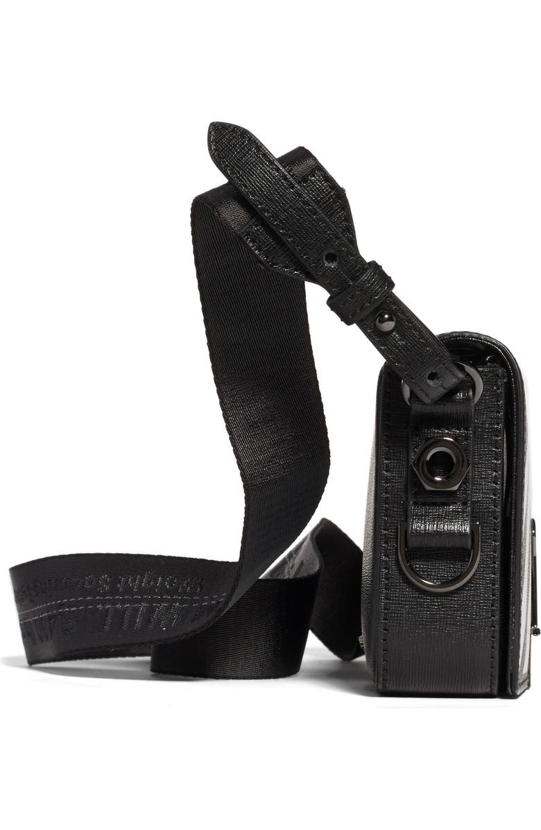 Off-White Diagonal Stripe Mini Flap Bag, Alternate, color,