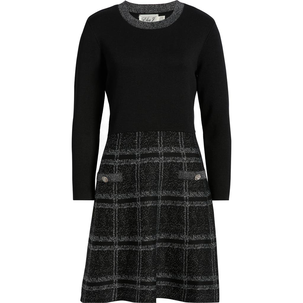 Eliza J Long Sleeve Sweater Dress In Black