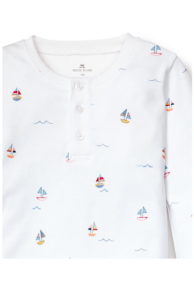 Bateau Fitted Pajamas, Alternate, color, WHITE