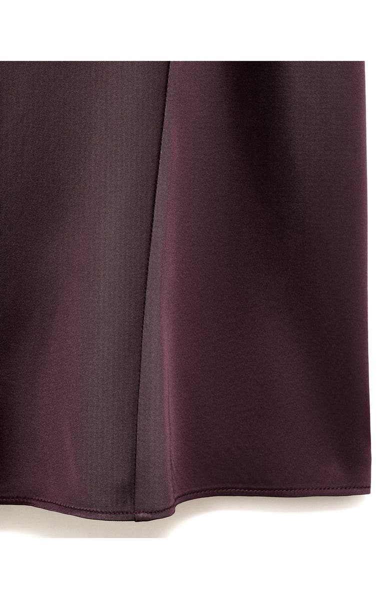MANGO Selection Turtleneck Long Sleeve Satin Maxi Dress, Alternate, color, Burgundy