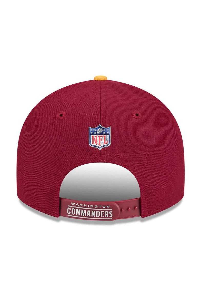 Men's New Era  Burgundy/Gold Washington Commanders 2026 NFL Draft On Stage Pre-Curved 9FIFTY Snapback Hat, Alternate, color, Burgundy