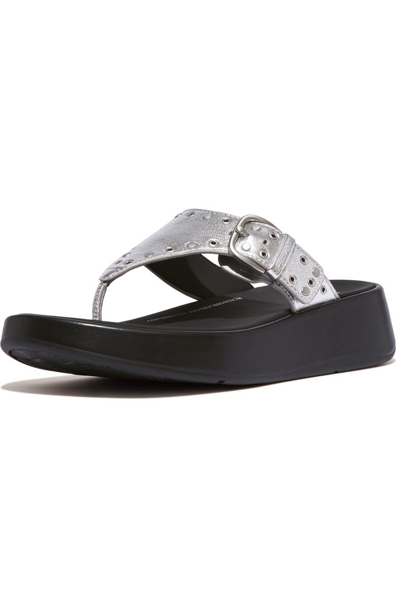 FitFlop F-Mode Platform Flip Flop, Alternate, color, Silver