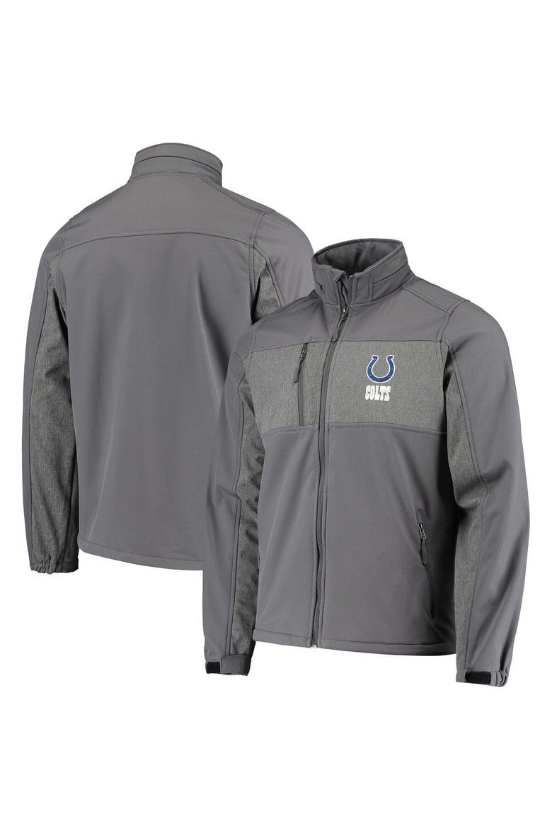 Men's Dunbrooke Graphite Indianapolis Colts Circle Zephyr Softshell Full-Zip Jacket, Main, color, Graphite